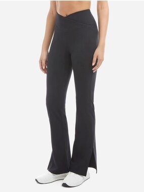 69. Danskin Black High-Waist Flare Pants with Side Slits